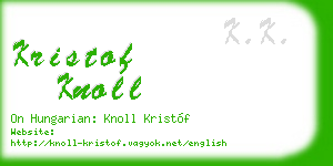 kristof knoll business card
