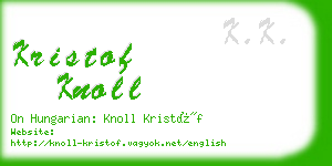 kristof knoll business card